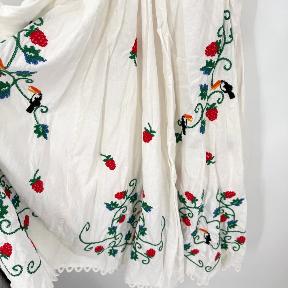 FARM Rio White Midi Dress with Red & Green Floral Embroidery - Picture 6 of 10
